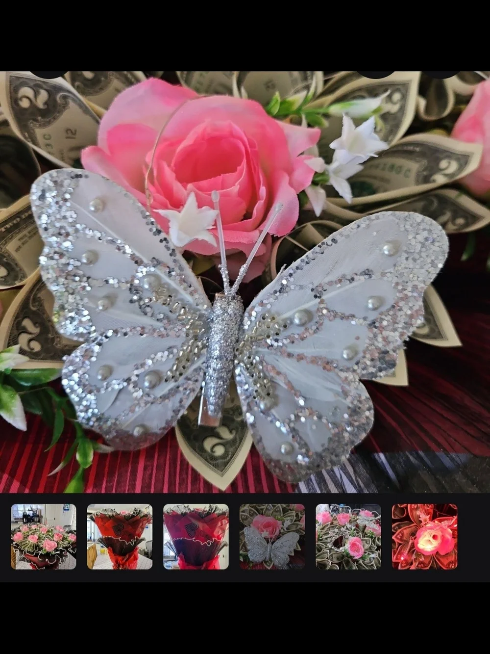 Decorative Pink Rose Money Bouquet - Home Accents